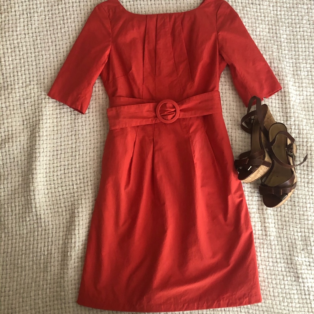 Coral Retro Fitted Dress